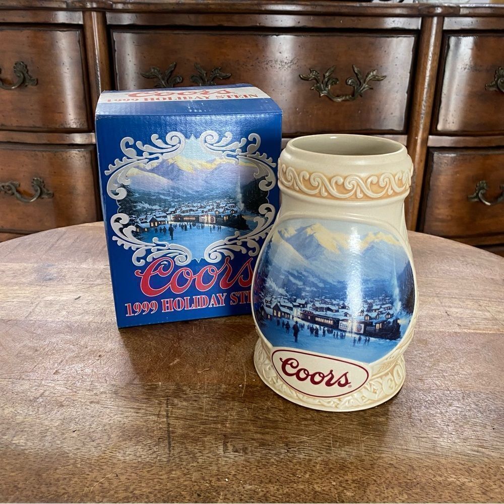 1999 vintage Coors Holiday Stein “Twilight Arrival” NIB New